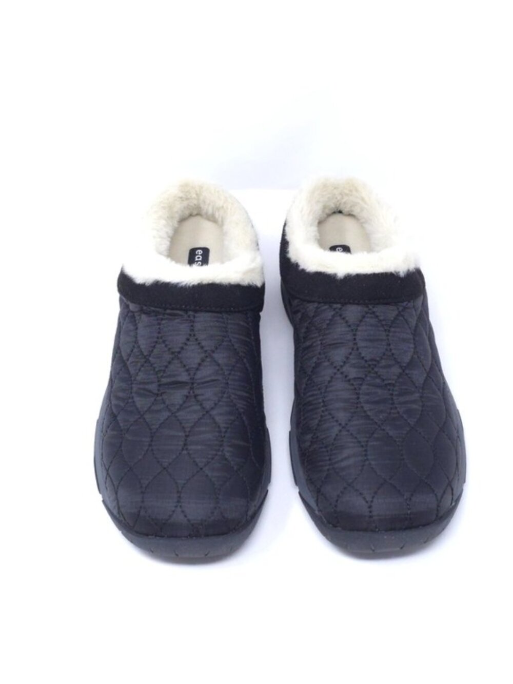 Easy Spirit Wimmy Black Shearling Quilted Clogs 7.5M Cozy Winter Mules - Picture 4 of 9